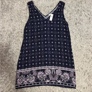 Navy pattern sun dress NWT